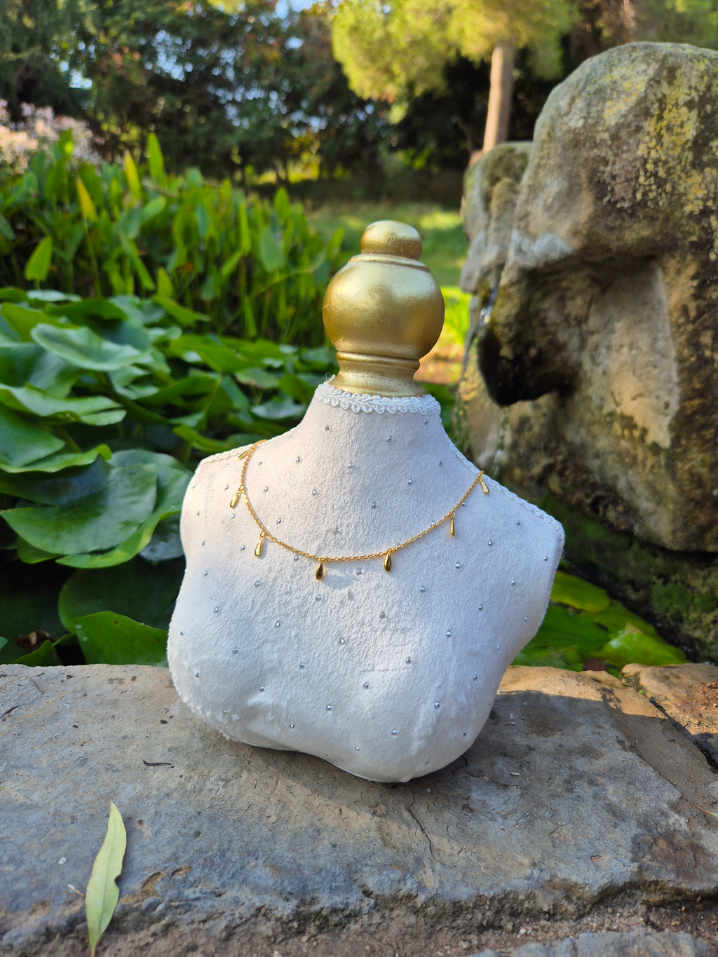 Elegant 18K Gold Plated 925 Sterling Silver Water Droplet Necklace