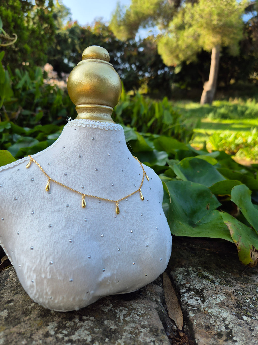 Elegant 18K Gold Plated 925 Sterling Silver Water Droplet Necklace