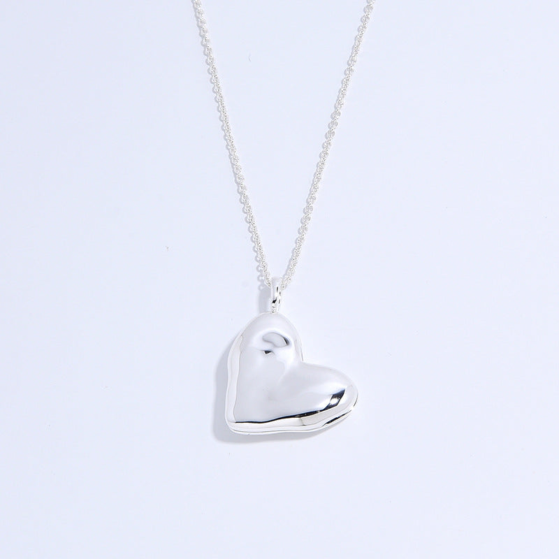 Vintage Heart Photo Locket Necklace - S925 Sterling Silver Romantic Memory Pendant