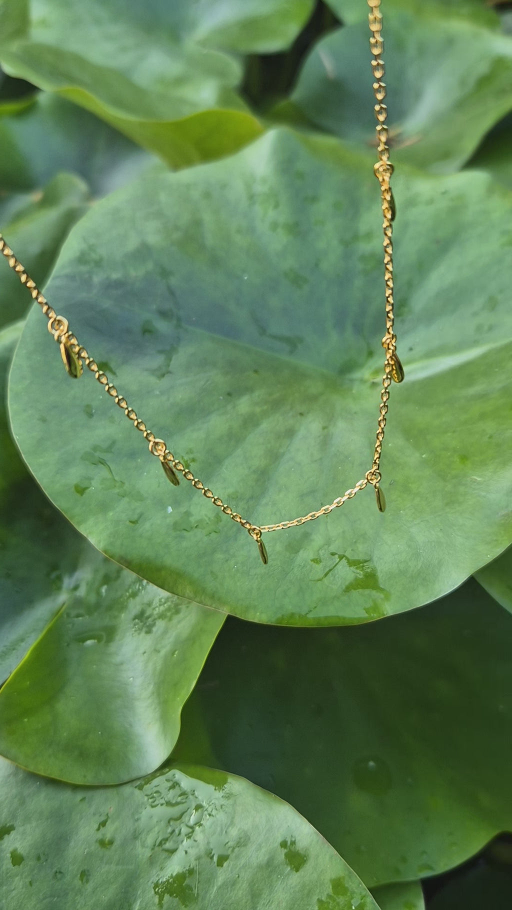 Elegant 18K Gold Plated 925 Sterling Silver Water Droplet Necklace