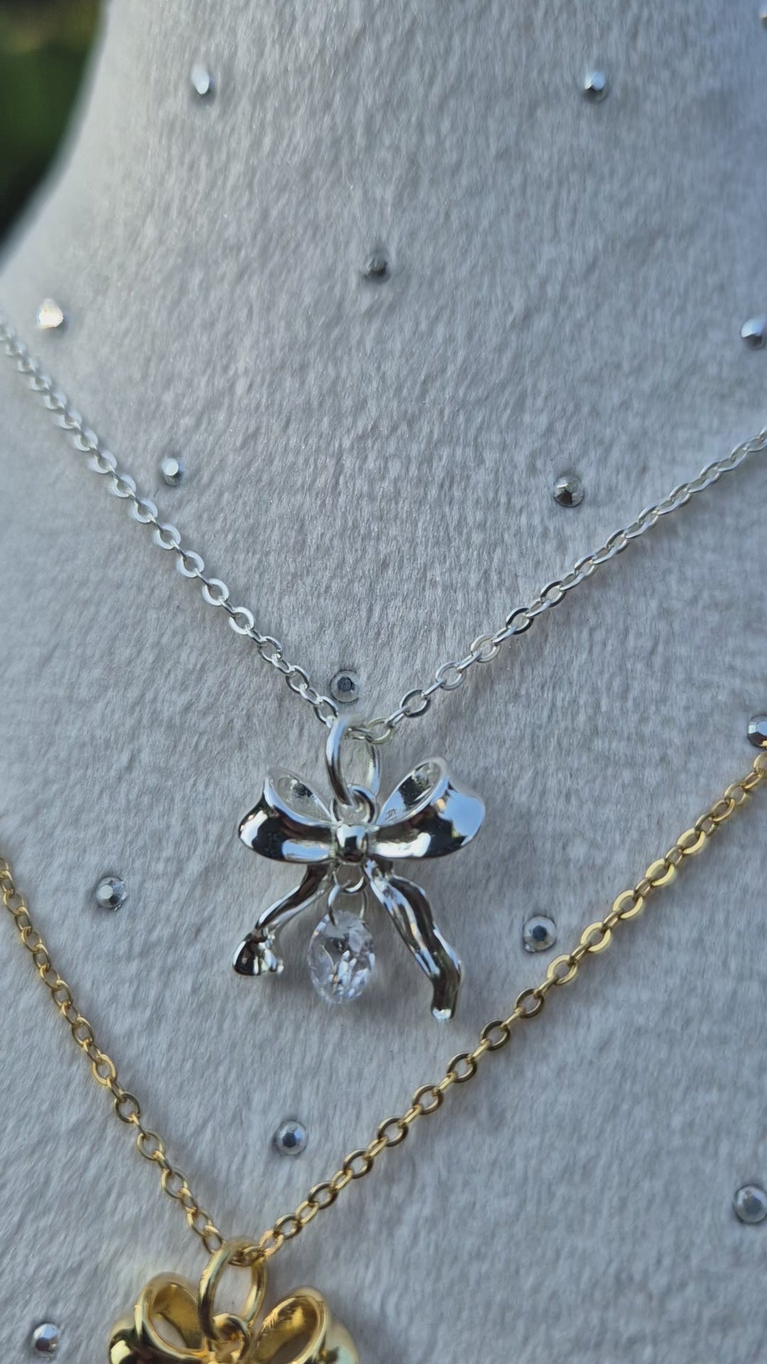 Elegant 925 Sterling Silver Bow Ribbon Necklace - Minimalist Zircon Pendant for Women
